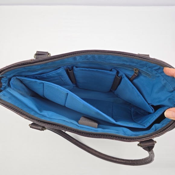 Solo New York Jay 15.6" Laptop Leather Tote Bag, Espresso - Picture 6 of 12